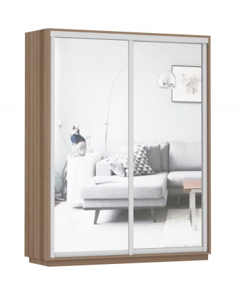 Шкаф-купе двухдверный Экспресс Дуо Экспенс 1600х2200h Ясень шимо тёмный_0