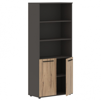 Шкаф с одним комплектом глухих малых дверей EDIS EHCS 85.5 Дуб Денвер светлый Черный Мокко_1