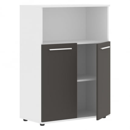 Шкаф с глухими малыми дверьми EDIS EMCS 85.3 Мокко Белый Белый_1