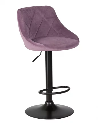 Стул барный DOBRIN LOGAN BLACK Пудрово-сиреневый велюр MJ9-52_0