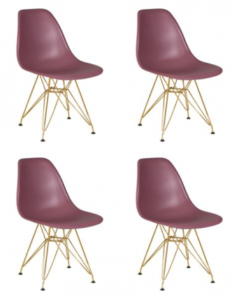 Стул обеденный ДОБРИН ДСР (ножки золотые, цвет пыльная роза (НКС-П-11)) 4 шт / DOBRIN DSR (NX-P-11))_0