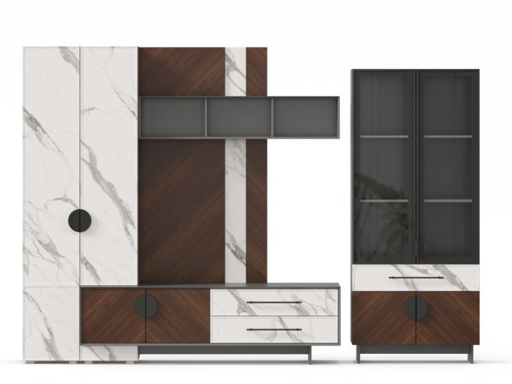 Набор мебели для гостиной Вилена №3 Оникс Серый/Орех/Монте белый_6