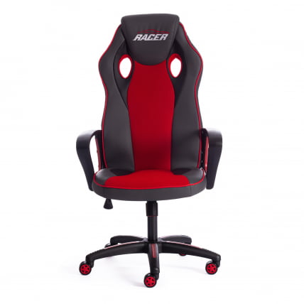 Кресло RACER кож/зам/ткань, металлик/красный, 36/08_4