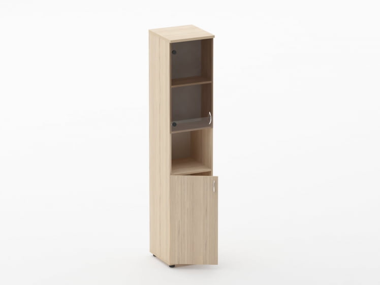 Шкаф высокий со стеклом и нишей Twin 16.16.16Л Туя_1