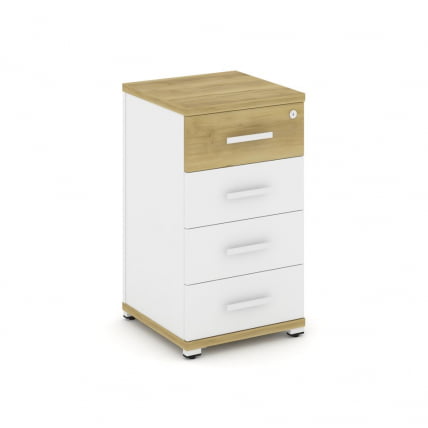 Тумба опорная/приставная с 4 ящиками CONCEPT CN.TUO-002 B/W Дуб Винченцо Белый бриллиант Белый_0