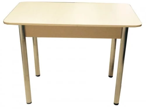 Стол обеденный Прямоугольный с ящ. ХРОМ ЛДСП орех_0