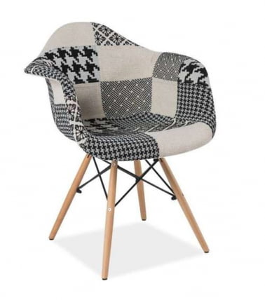 Кресло Еамес в стиле пэчворк Черно-белое / Eames_1