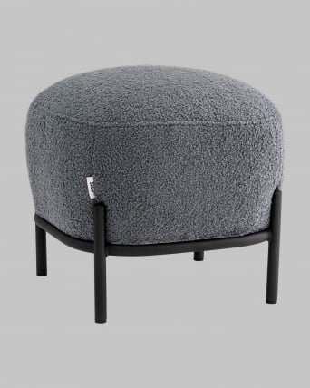 Пуф Стоун П букле Fluffy темно-серый_2