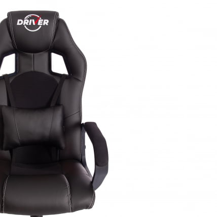 Кресло DRIVER (22) кож/зам/ткань, черный/черный , 36-6/TW-11_5