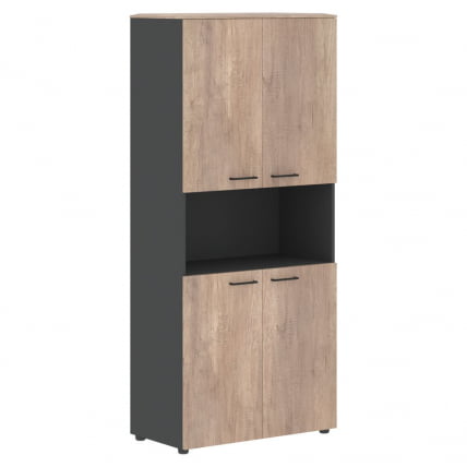 Шкаф с 2-мя комплектами глухих малых дверей JAY JHC 85.4 Дуб Каньон Антрацит_0