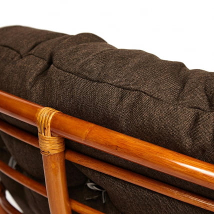Кресло-качалка PAPASAN/ПАПАСАН w 23/01 B /с подушкой/ 115х78х104 см, Cognac (коньяк), ткань Коричневый, 3М7-147_6