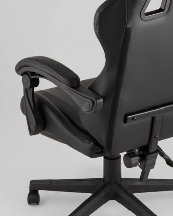 Кресло спортивное TopChairs Prophet с оттоманкой черный_6