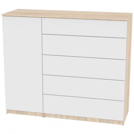 Комод Калисто(K38)1147х1352х468PUSHtoOPEN(ДСС-Белый)_0