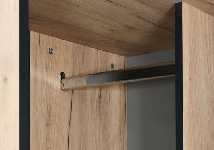 Шкаф угловой с зеркалом Ольга-Лофт 9 Дуб Крафт золотой Темно-серый_1