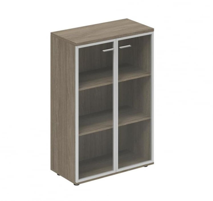 Шкаф средний со стеклом, задняя стенка ЛДСП Wing WN.811.OD.AL Дуб темный_0