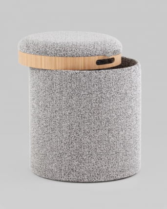 Пуф-столик с ящиком Хюгге XS букле серый_2