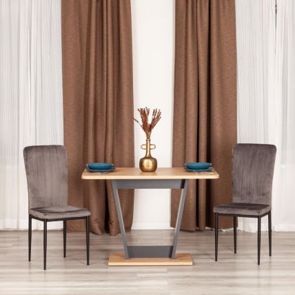 Стол обеденный TIBI нераздвижной ЛДСП, 68,6 х 110 х 75 см, Дуб артисан/Графит_7