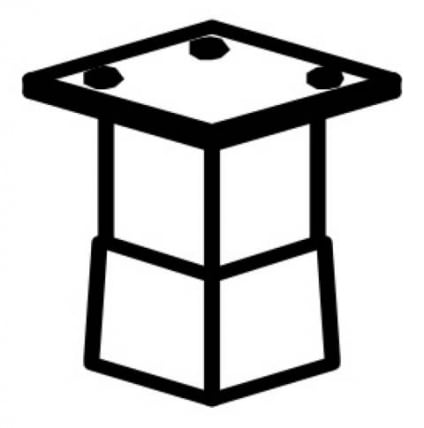 Опоры мебельные (набор из 6 шт) UZ40-100-6 Алюминий_0