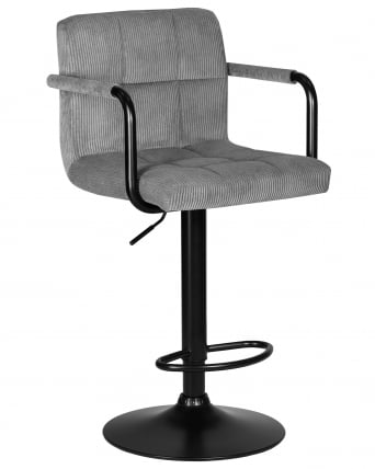 Стул барный DOBRIN KRUGER ARM BLACK (серый вельвет (LAR-E2041-25))_0