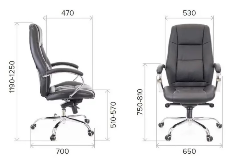 Кресло руководителя Kron M экокожа Черный_4