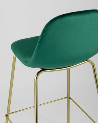 Стул барный Валенсия Зеленый с золотыми ножками_4