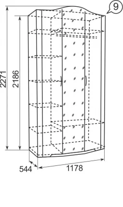 Шкаф трехдверный Виктория 9 с зеркалом_2