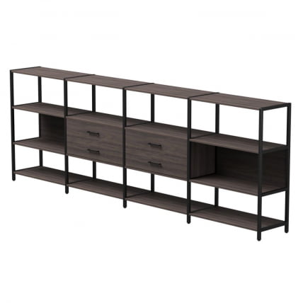 Набор стеллажных систем Everprof EVO №4 Дуб Пасадена Черный_0