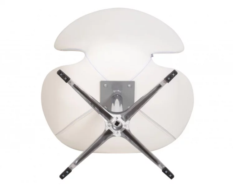 Кресло дизайнерское DOBRIN SWAN (белый кожзам P23, золотое основание)_6