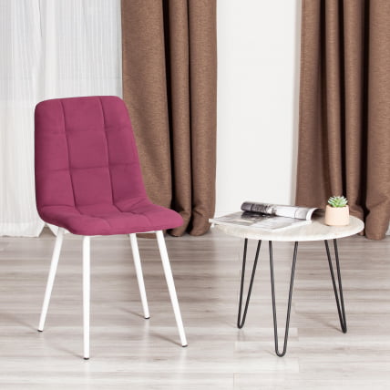 Стул CHILLY MAX Велюр/металл , 45 х 54 х 90 см , темная фуксия/белый_10