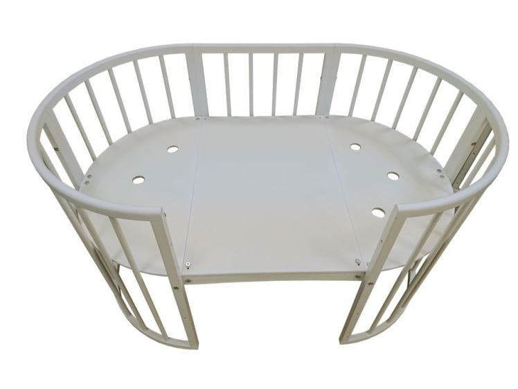 Кровать-трансформер с двумя матрасами и маятником Merry Happy Mini матовая Слоновая кость (3 в 1)_5