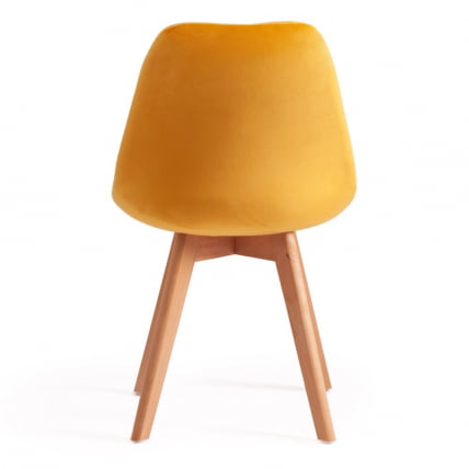 Стул TULIP SOFT (mod. 74) / 1 шт. в упаковке вельвет/дерево , 54 х 47 х 83 см , желтый (HLR 41)/натуральный_7