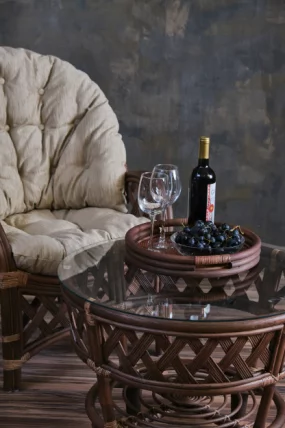 Поднос круглый 21/03 орех матовый_1