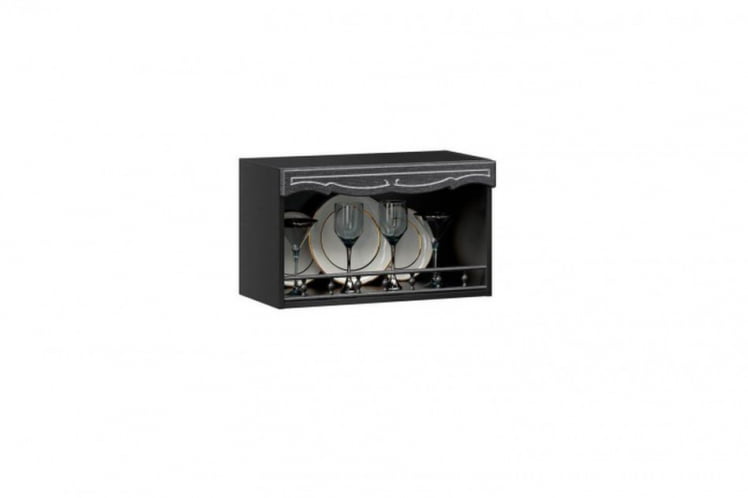 Шкаф кухонный 600 горизонтальный открытый Италия ЛД 275.717.000 Черный Дуб темный_0