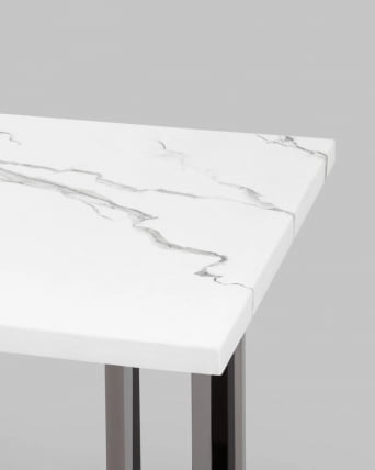Журнальный столик Нэйтан 61*61 белый мрамор сталь Темный хром_4