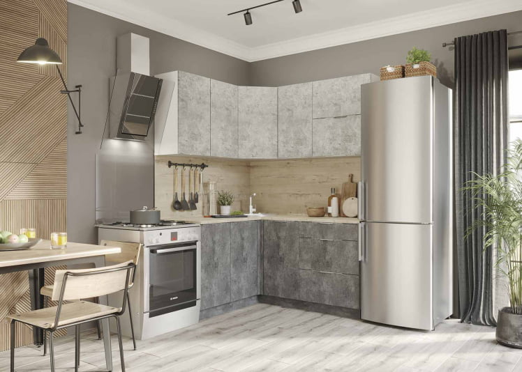 Кух. гарнитур Асти-бетон угловой 1.4*1.6м белый/бетон светлый/ бетон темный/ ПФ дуб бунратти (б/с 800)_0