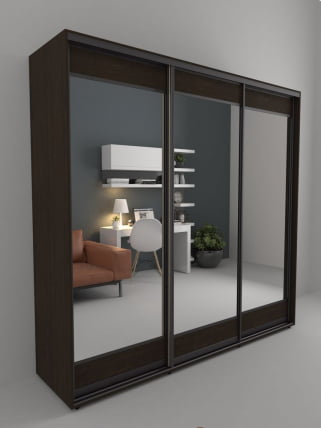 Шкаф-купе 3-х дверный Акцент-Лайт 3 1500х600 Венге_0