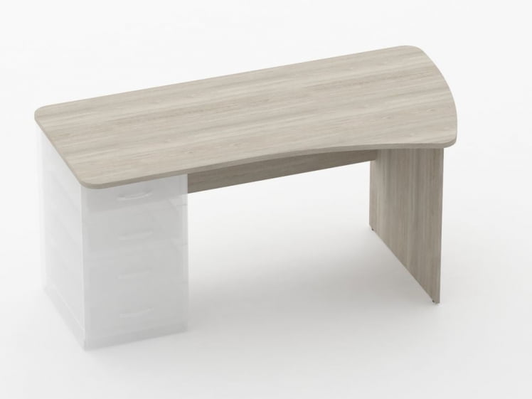 Стол эргономичный под встроенную тумбу Glassy 1.121.16Пр Дуб сантана светлый_0