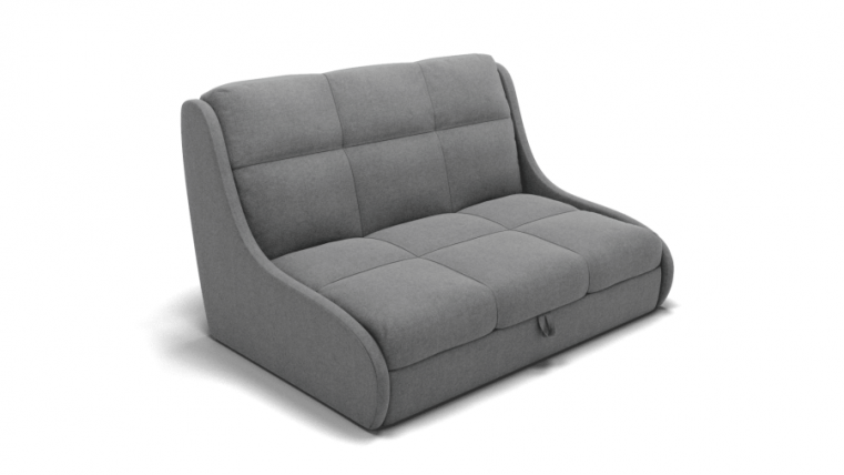 Диван Куба 1200 (ЗР) Цвет фасада: Светло серый; Тип: Прямой; Материал фасада: Металл/Велюр_0