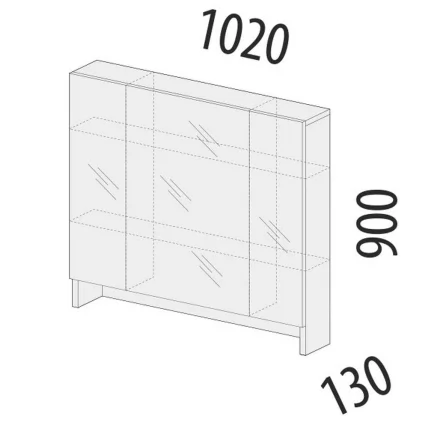Надстройка с зеркалом Кашемир 900.16 Дуб Кронберг_3
