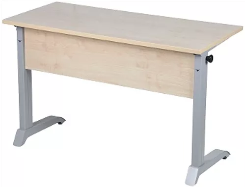 Парта двухместная с прямыми углами (рост №6) Серый/Металл Серый_0