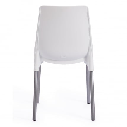 Стул GENIUS (mod 75) металл/пластик, 46x56x84cм, белый/ножки хром_3