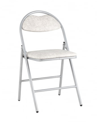 Стул складной Hagen chrome экокожа Белый мрамор_0