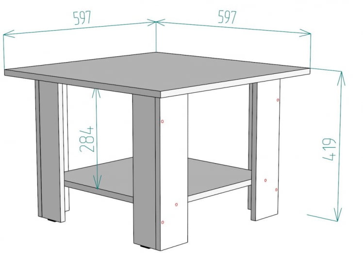 Стол журнальный TC2 419х597х597 ДМ_1