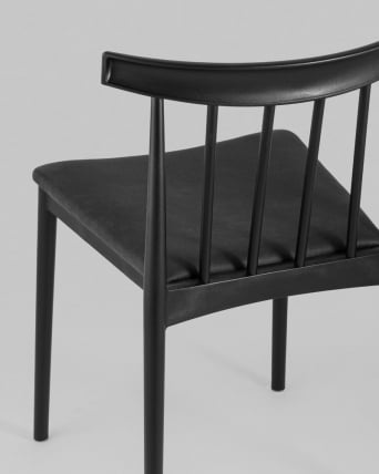 Стул пластиковый Ranch с мягким сиденьем Черный_6