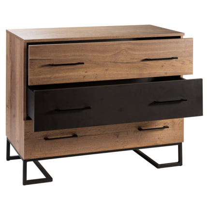 Комод Loft с 3 ящиками Дуб табак/Графит_1