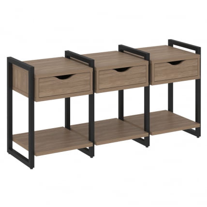 Тумба на регулируемых опорах наборная. Вариант №4 LOFT VR.L-TN-4.O Металл черный Дуб Аризона_0