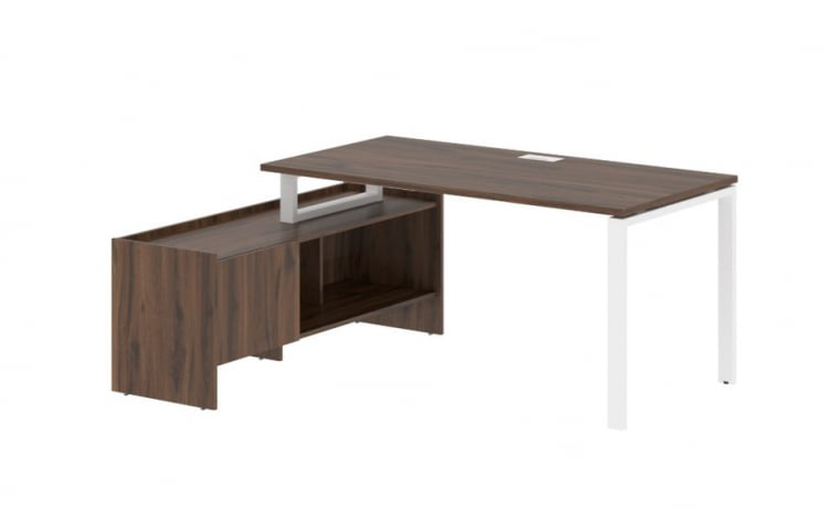 Стол с тумбой EDIS EUCT 17814 Дуб Денвер темный Белый_0