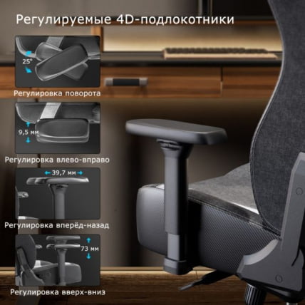 Компьютерное кресло (для геймеров) Eureka Python II, синий_6