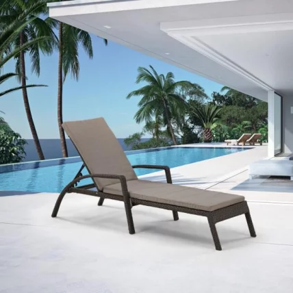 Шезлонг-лежак плетеный A30A2-W53 Brown с матрасом_1