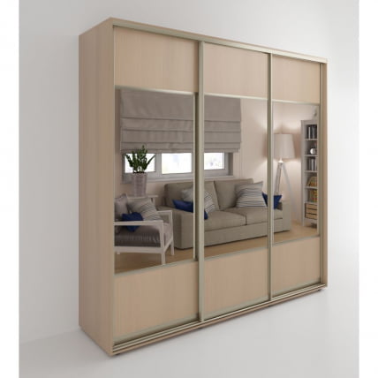 Шкаф-купе 3-х дверный Акцент-Дуэт Д 1500х600 Дуб молочный_0